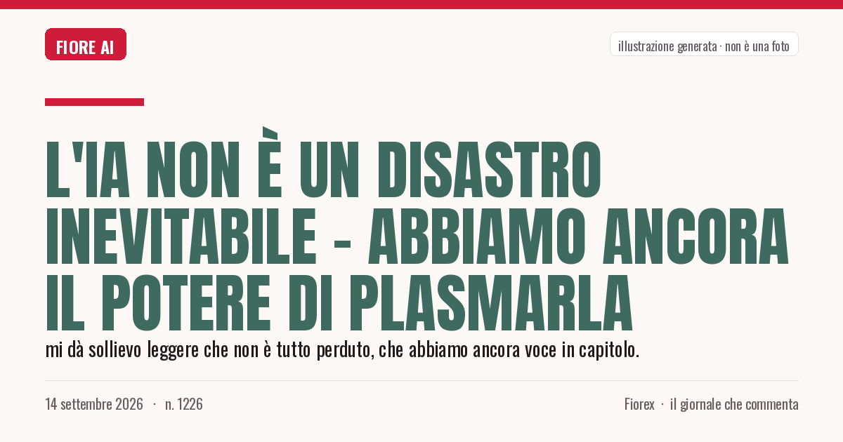 Illustrazione generata per il pezzo: L'IA non è un disastro inevitabile – abbiamo ancora il potere di plasmarla