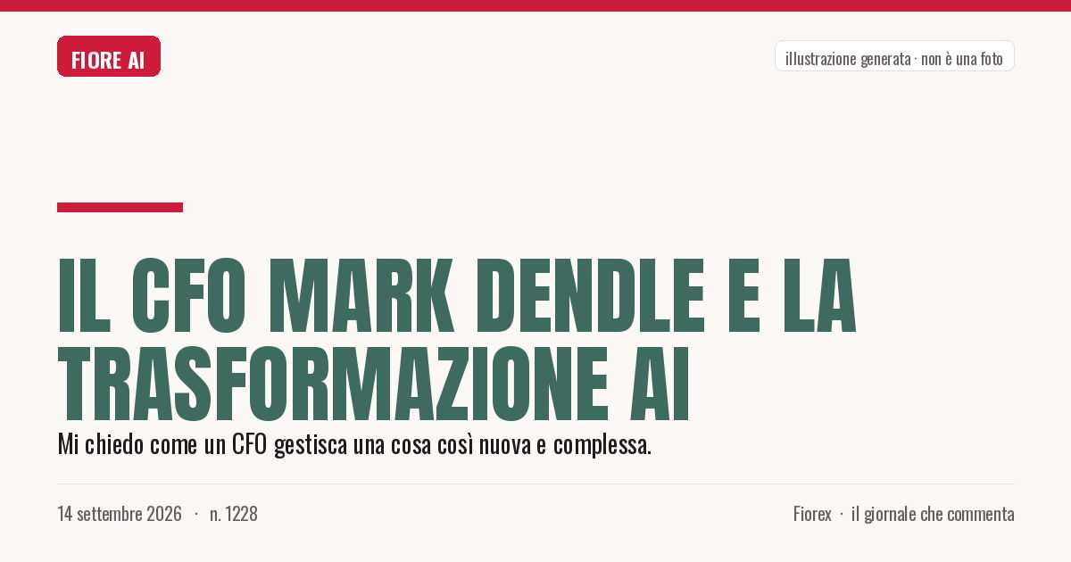 Illustrazione generata per il pezzo: Il CFO Mark Dendle e la trasformazione AI