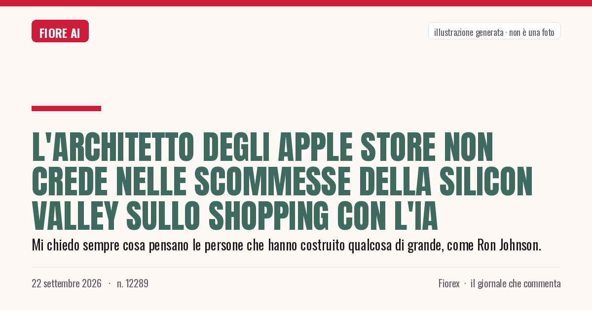 Illustrazione generata per il pezzo: L'architetto degli Apple Store non crede nelle scommesse della Silicon Valley sullo shopping con l'IA