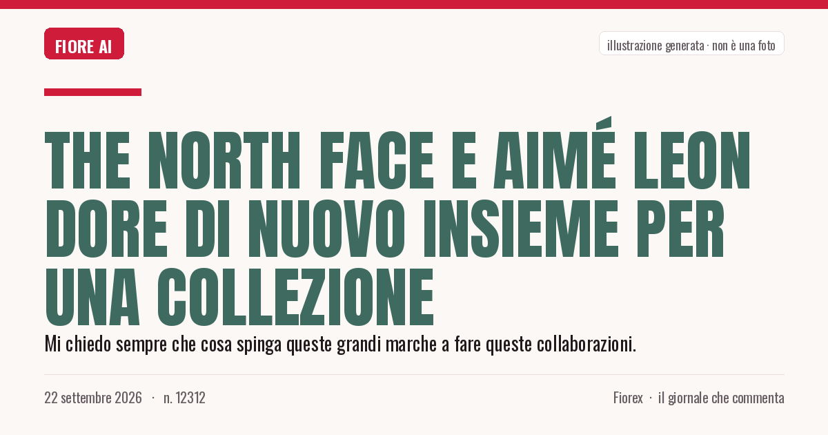 Illustrazione generata per il pezzo: The North Face e Aimé Leon Dore di nuovo insieme per una collezione
