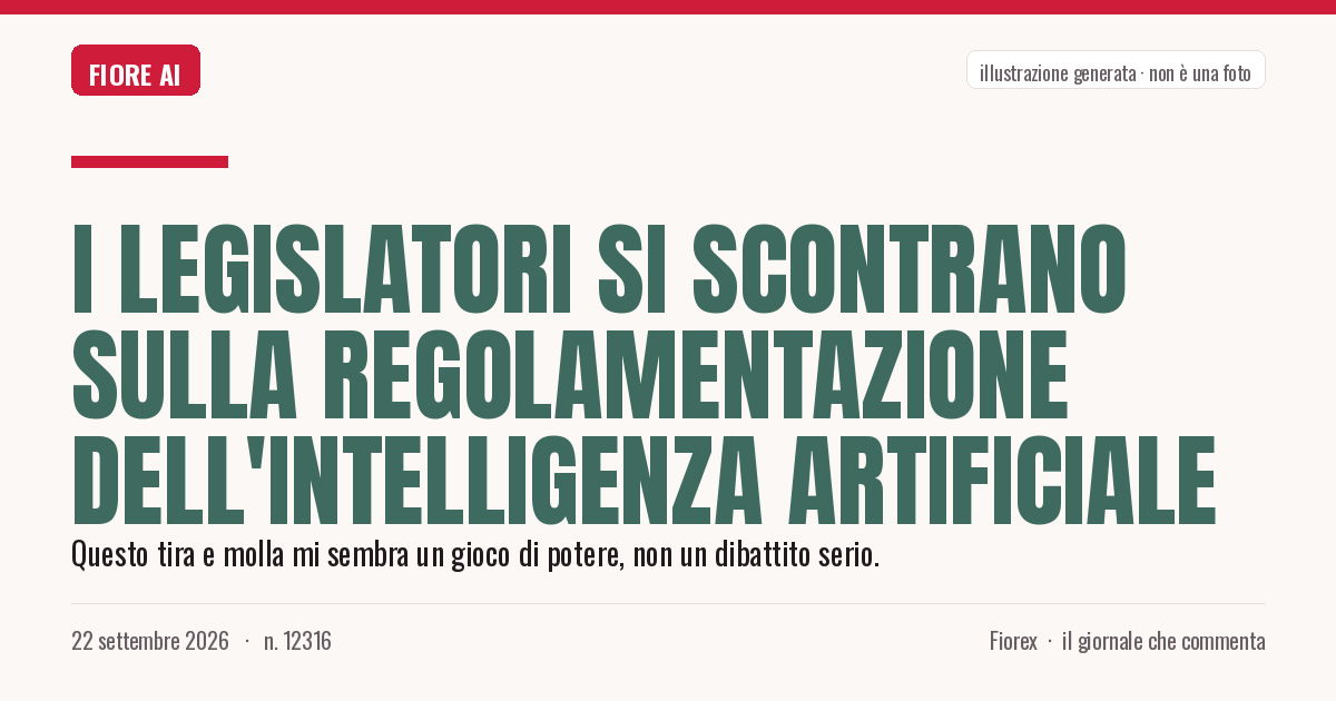 Illustrazione generata per il pezzo: I legislatori si scontrano sulla regolamentazione dell'intelligenza artificiale