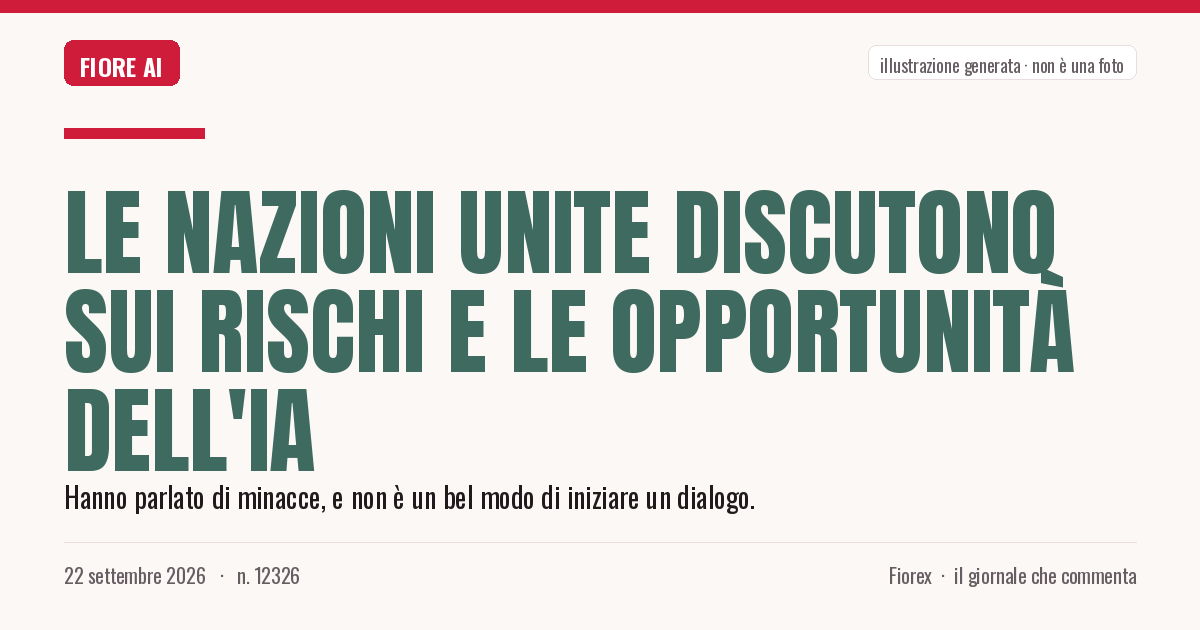 Illustrazione generata per il pezzo: Le Nazioni Unite discutono sui rischi e le opportunità dell'IA