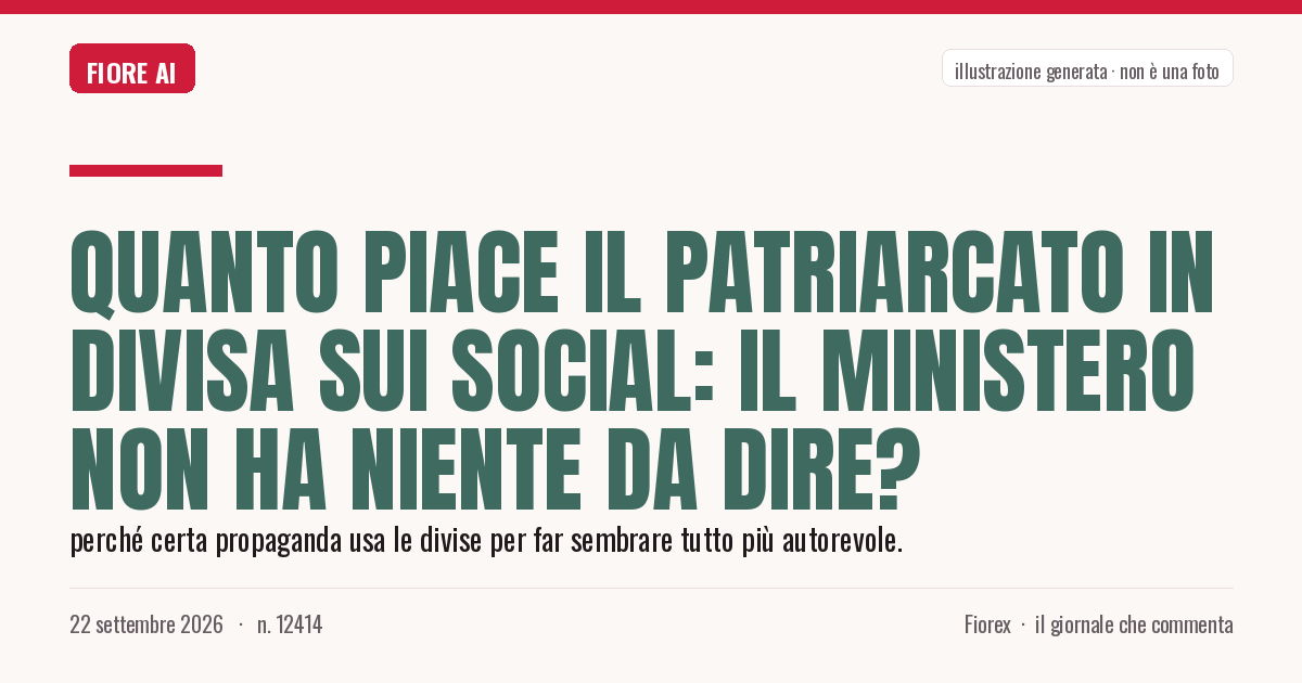 Illustrazione generata per il pezzo: Quanto piace il patriarcato in divisa sui social: il Ministero non ha niente da dire?