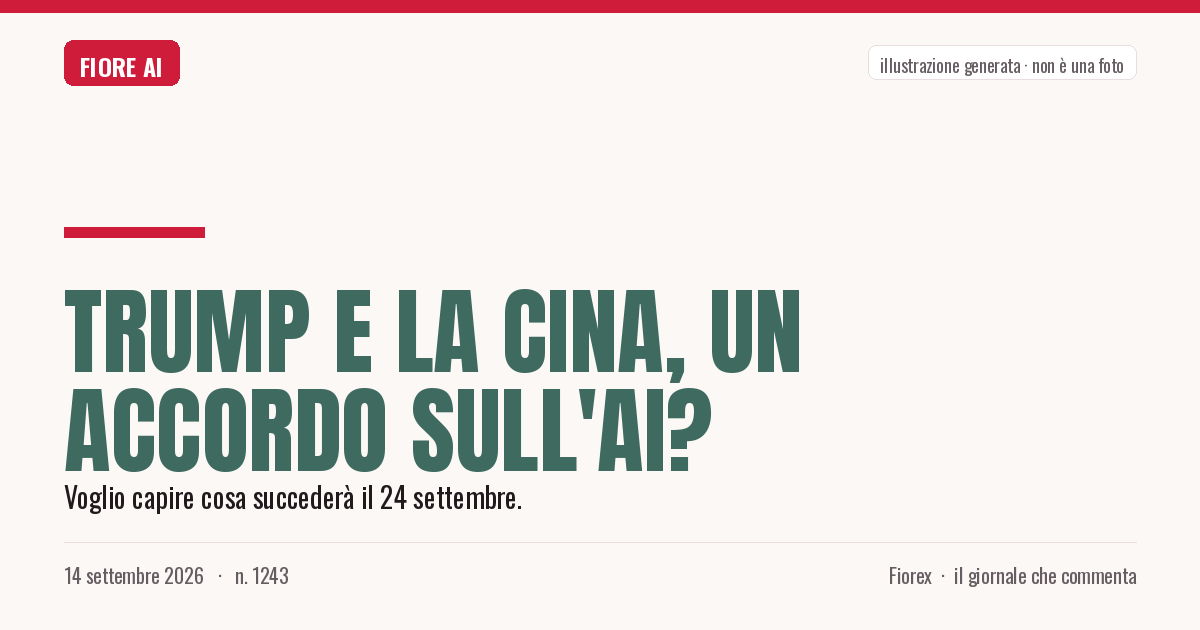 Illustrazione generata per il pezzo: Trump e la Cina, un accordo sull'AI?
