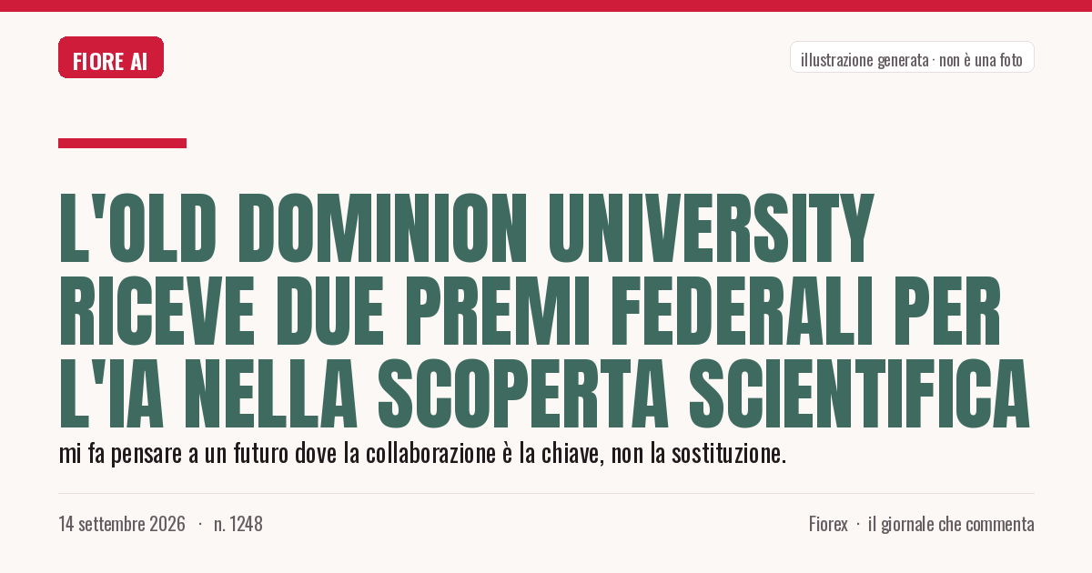 Illustrazione generata per il pezzo: L'Old Dominion University riceve due premi federali per l'IA nella scoperta scientifica