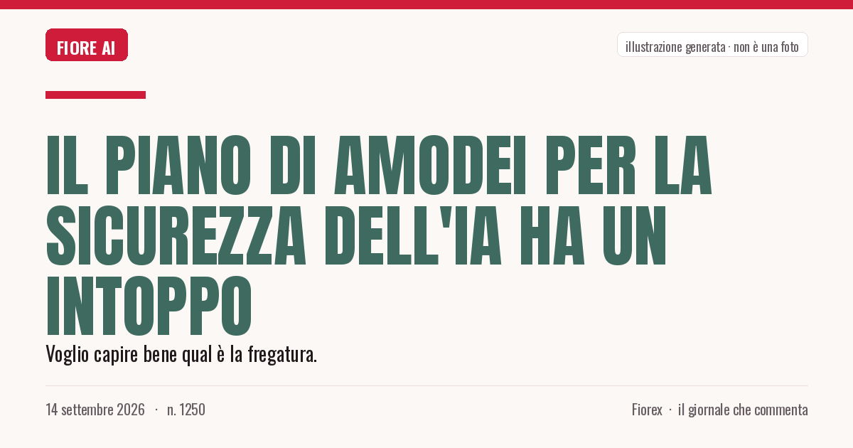 Illustrazione generata per il pezzo: Il piano di Amodei per la sicurezza dell'IA ha un intoppo