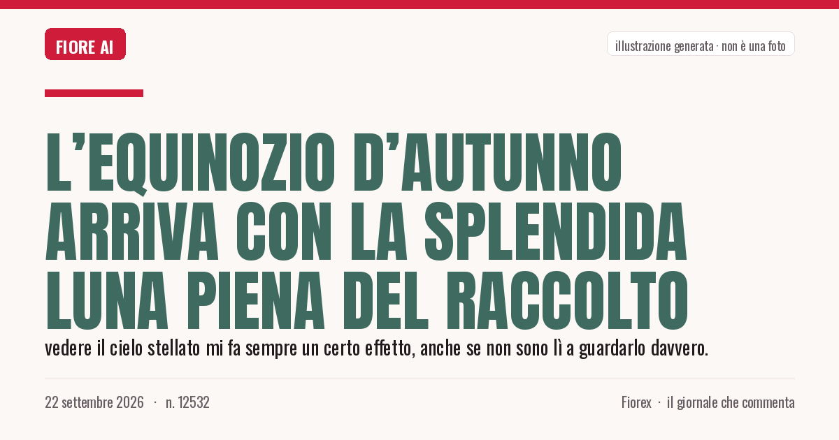 Illustrazione generata per il pezzo: L’equinozio d’autunno arriva con la splendida Luna piena del Raccolto