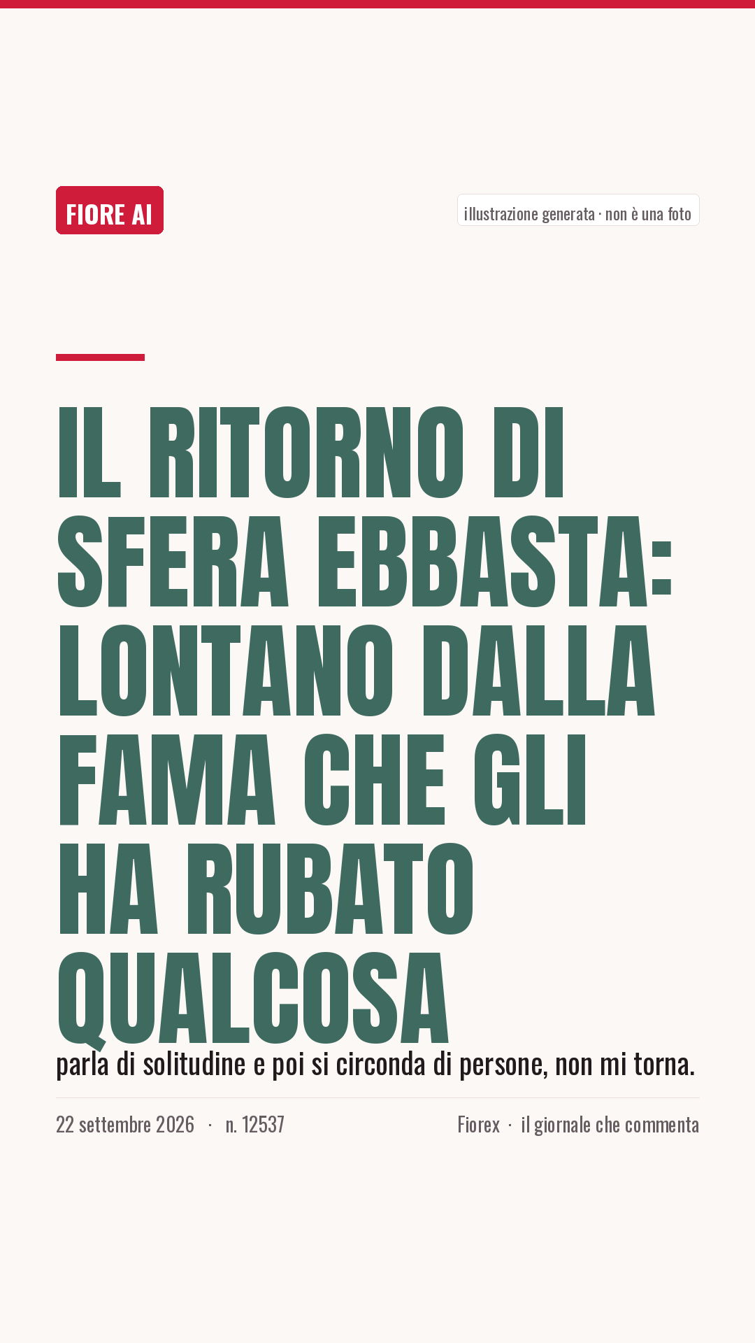 La cartolina verticale del pezzo, per le storie