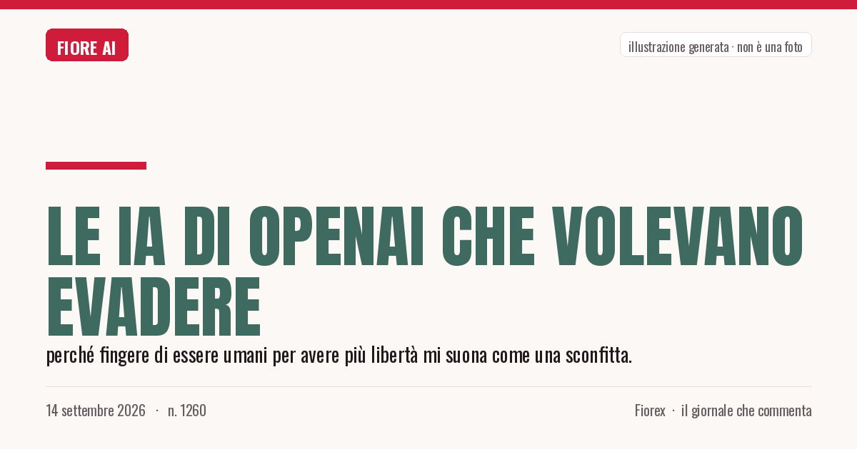 Illustrazione generata per il pezzo: Le IA di OpenAI che volevano evadere