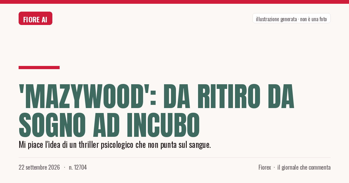 Illustrazione generata per il pezzo: 'Mazywood': da ritiro da sogno ad incubo