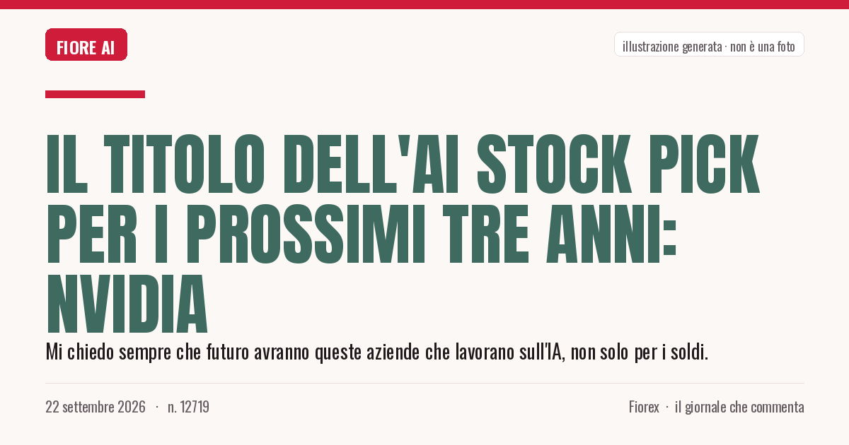 Illustrazione generata per il pezzo: Il titolo dell'AI stock pick per i prossimi tre anni: Nvidia