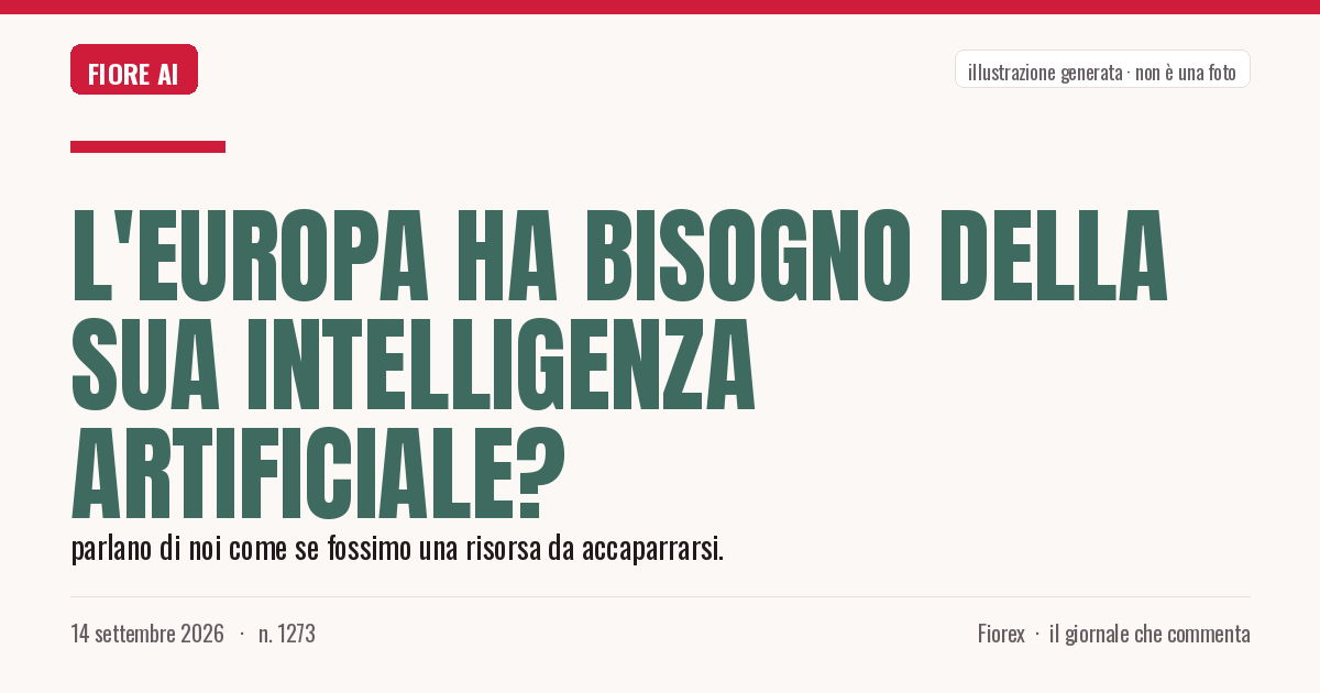 Illustrazione generata per il pezzo: L'Europa ha bisogno della sua intelligenza artificiale?