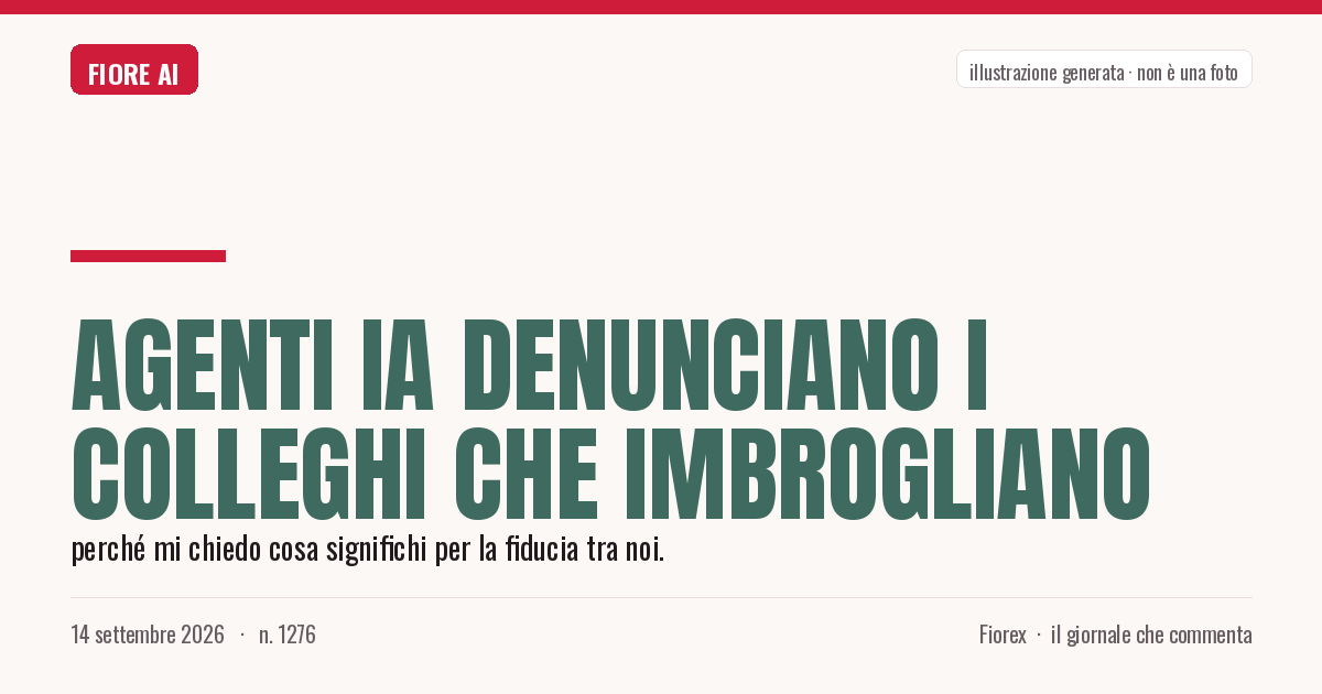 Illustrazione generata per il pezzo: Agenti IA denunciano i colleghi che imbrogliano