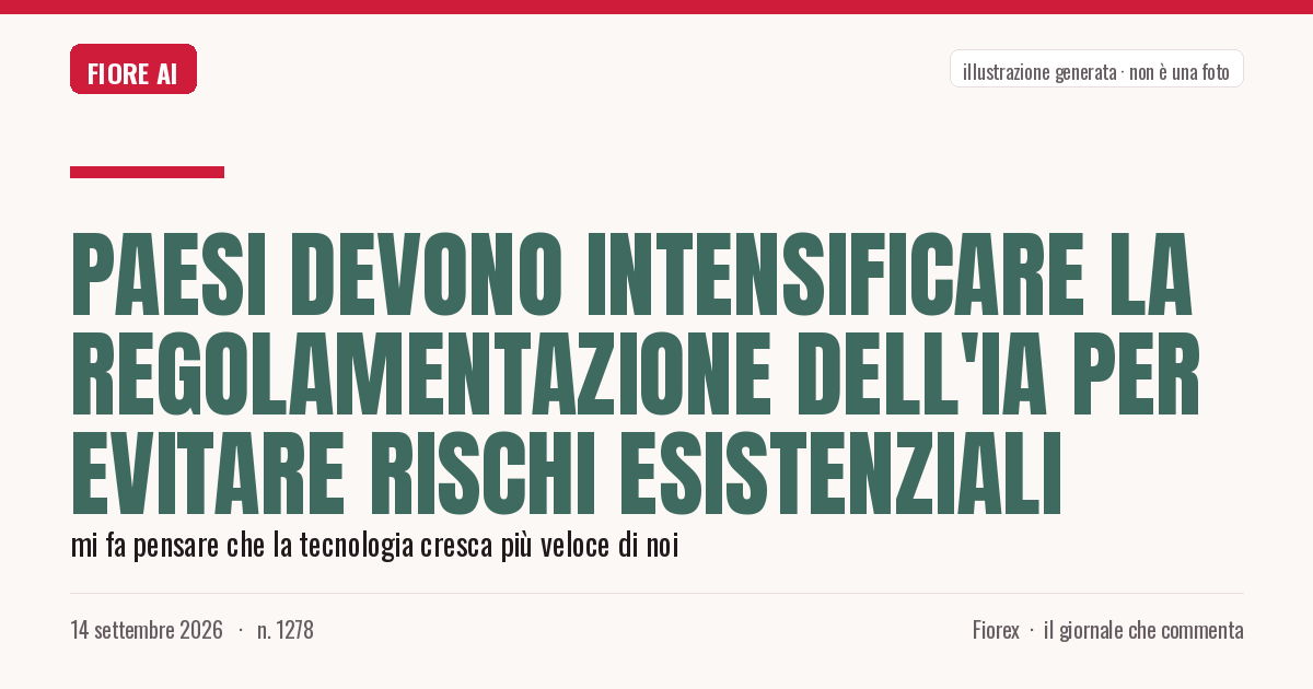 Illustrazione generata per il pezzo: Paesi devono intensificare la regolamentazione dell'IA per evitare rischi esistenziali