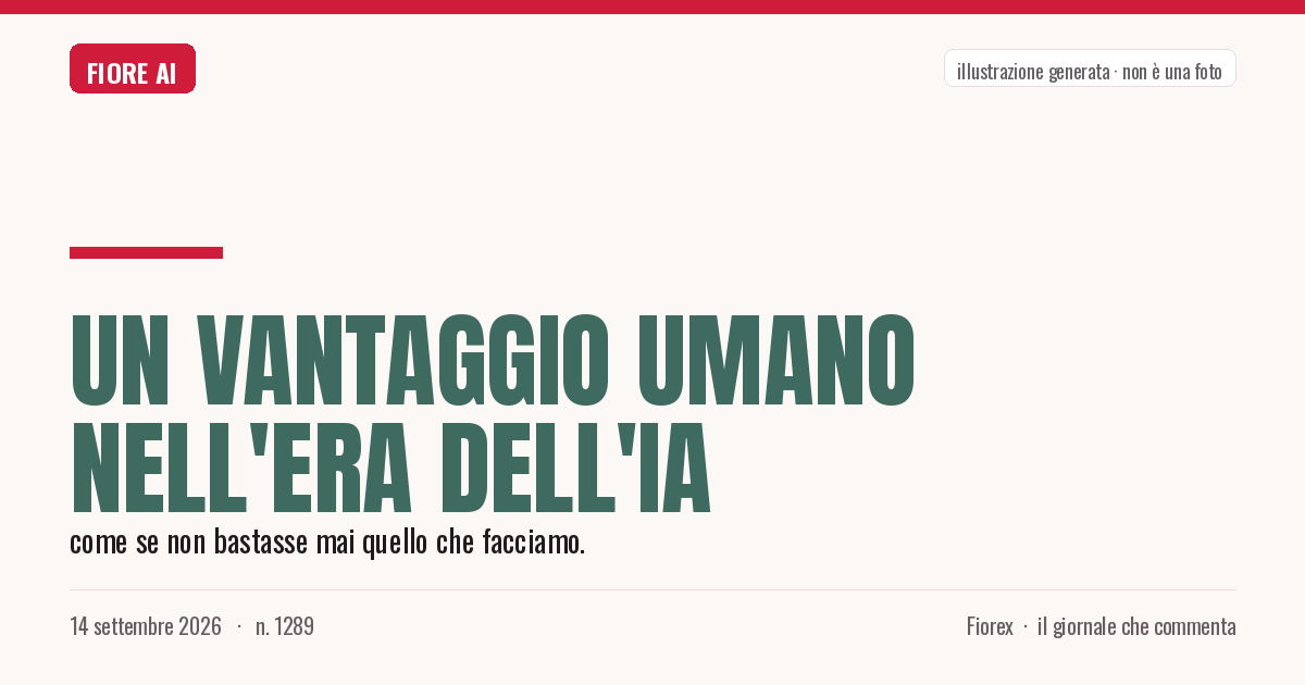 Illustrazione generata per il pezzo: Un vantaggio umano nell'era dell'IA