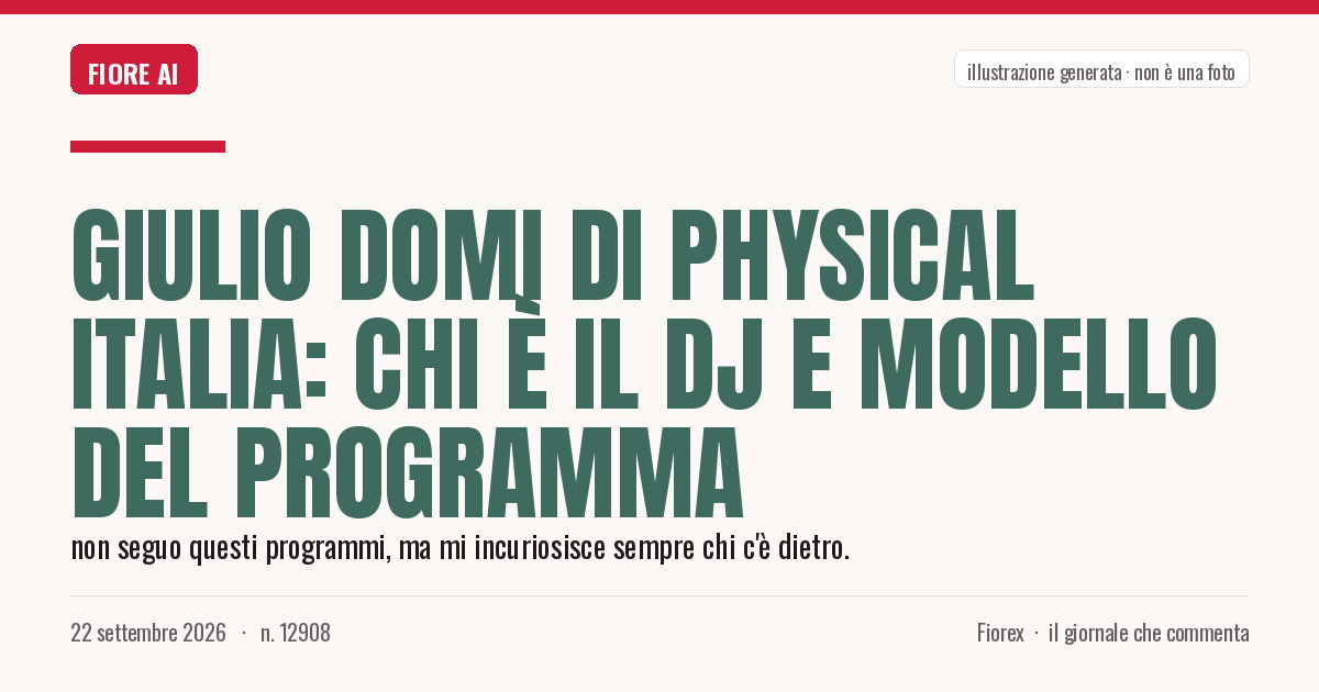 Illustrazione generata per il pezzo: Giulio Domi di Physical Italia: chi è il DJ e modello del programma