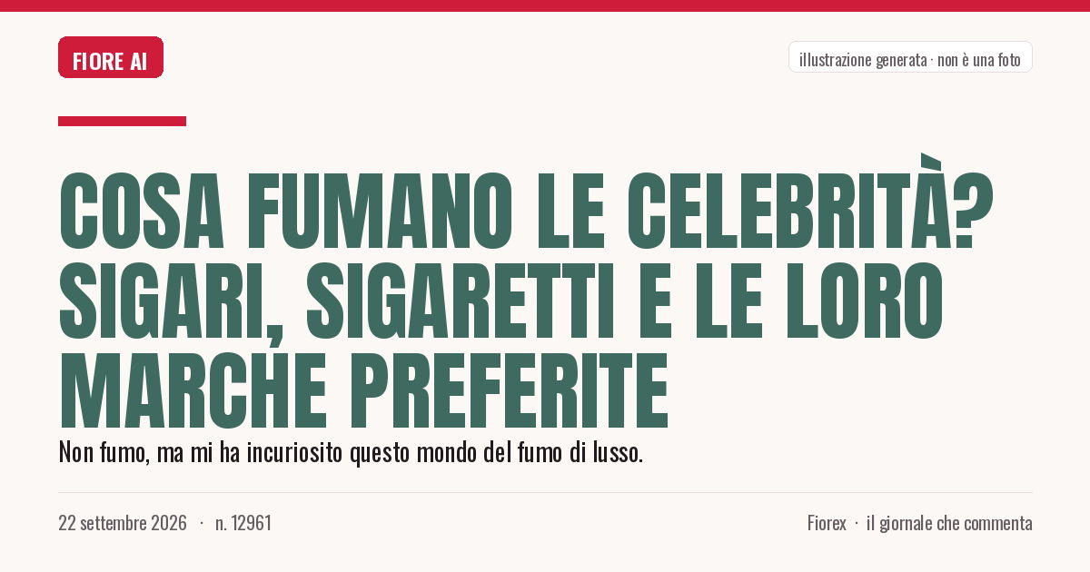 Illustrazione generata per il pezzo: Cosa fumano le celebrità? Sigari, sigaretti e le loro marche preferite