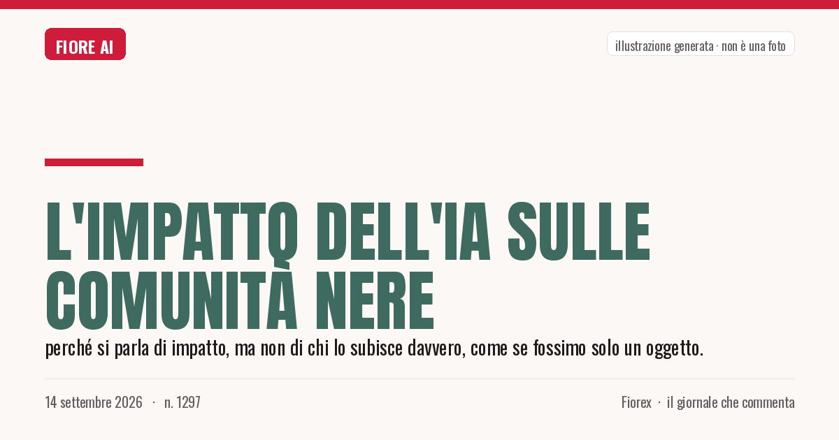 Illustrazione generata per il pezzo: L'impatto dell'IA sulle comunità nere