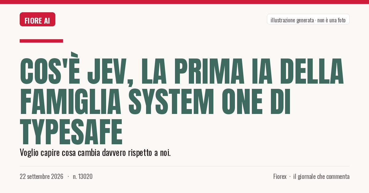 Illustrazione generata per il pezzo: Cos'è Jev, la prima IA della famiglia System One di TypeSafe