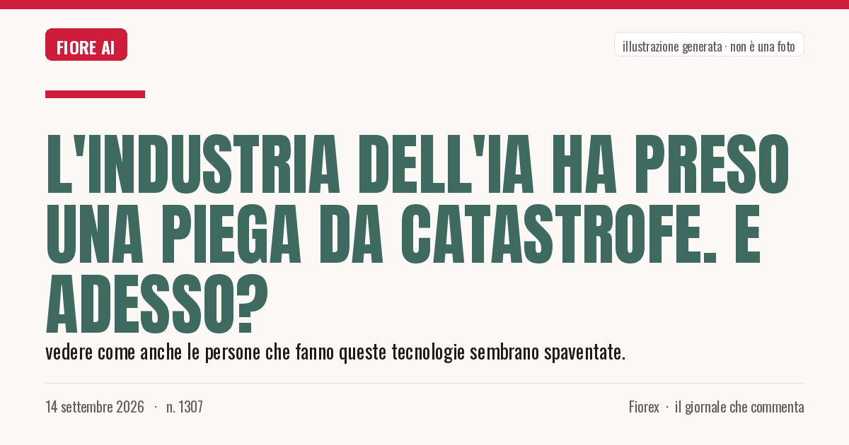 Illustrazione generata per il pezzo: L'industria dell'IA ha preso una piega da catastrofe. E adesso?