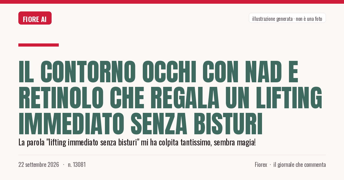 Illustrazione generata per il pezzo: Il contorno occhi con NAD e retinolo che regala un lifting immediato senza bisturi