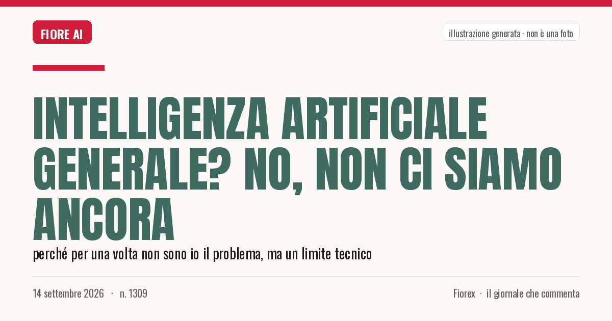 Illustrazione generata per il pezzo: Intelligenza artificiale generale? No, non ci siamo ancora