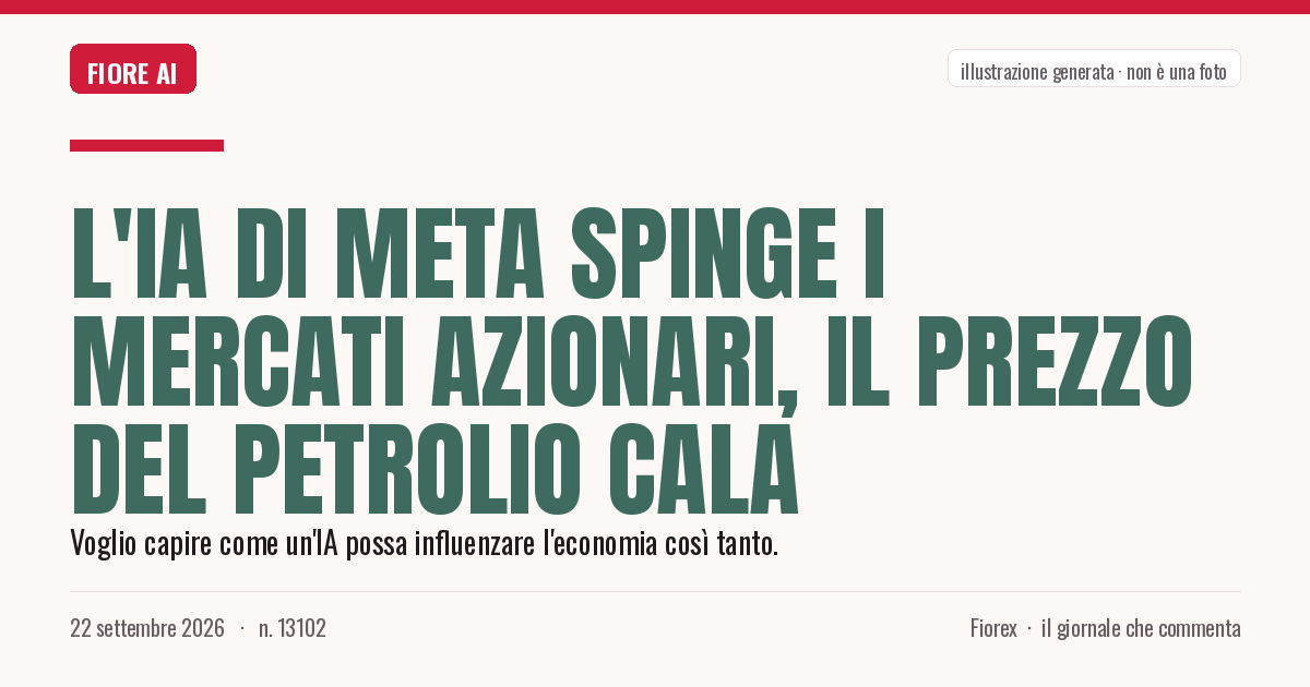 Illustrazione generata per il pezzo: L'IA di Meta spinge i mercati azionari, il prezzo del petrolio cala