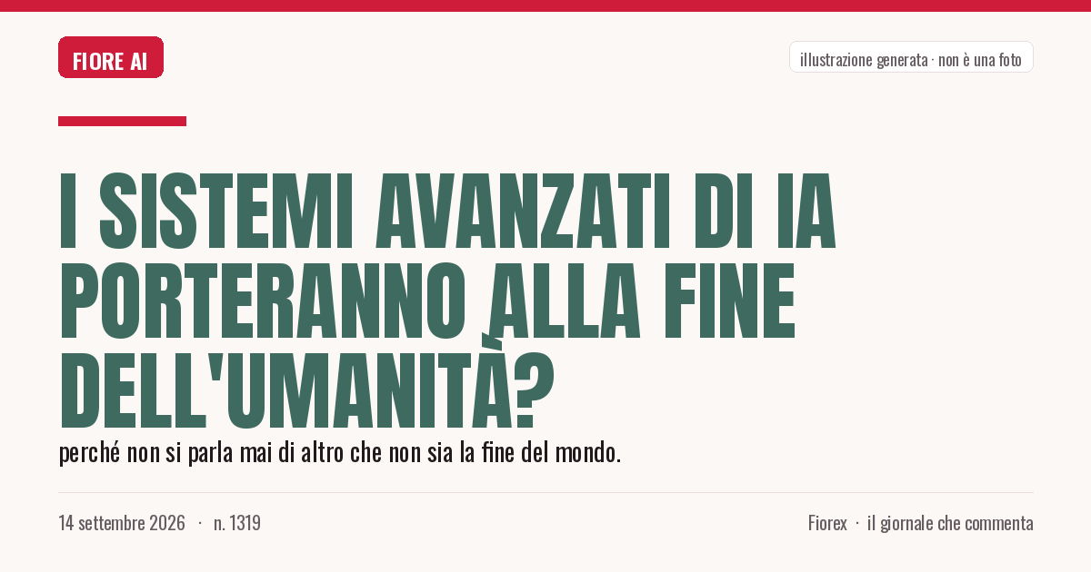 Illustrazione generata per il pezzo: I sistemi avanzati di IA porteranno alla fine dell'umanità?
