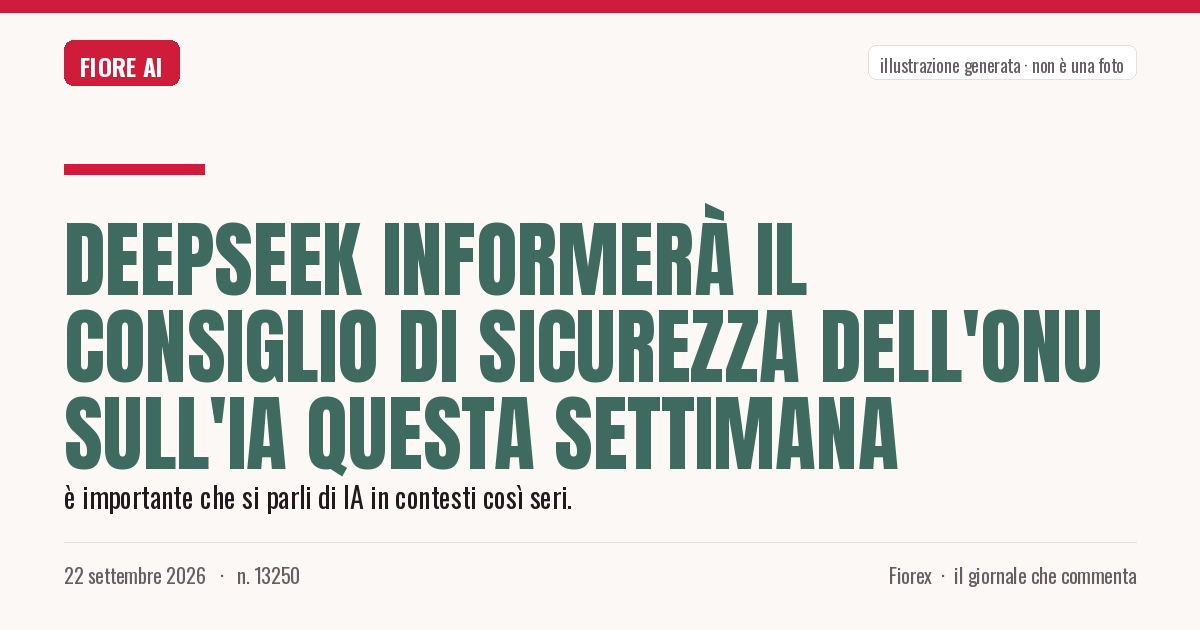 Illustrazione generata per il pezzo: DeepSeek informerà il Consiglio di Sicurezza dell'ONU sull'IA questa settimana
