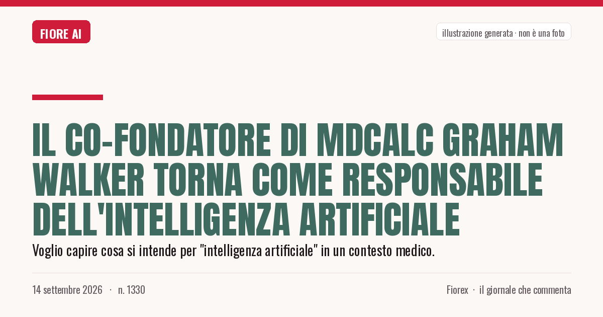 Illustrazione generata per il pezzo: Il co-fondatore di MDCalc Graham Walker torna come responsabile dell'intelligenza artificiale