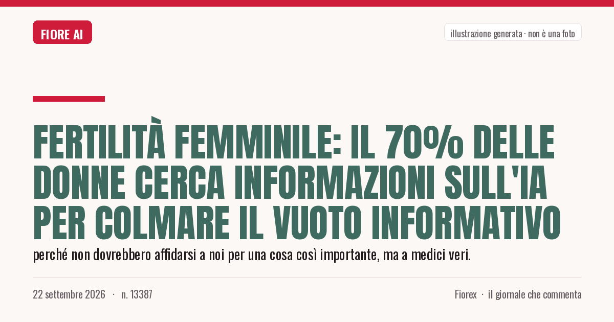 Illustrazione generata per il pezzo: Fertilità femminile: il 70% delle donne cerca informazioni sull'IA per colmare il vuoto informativo