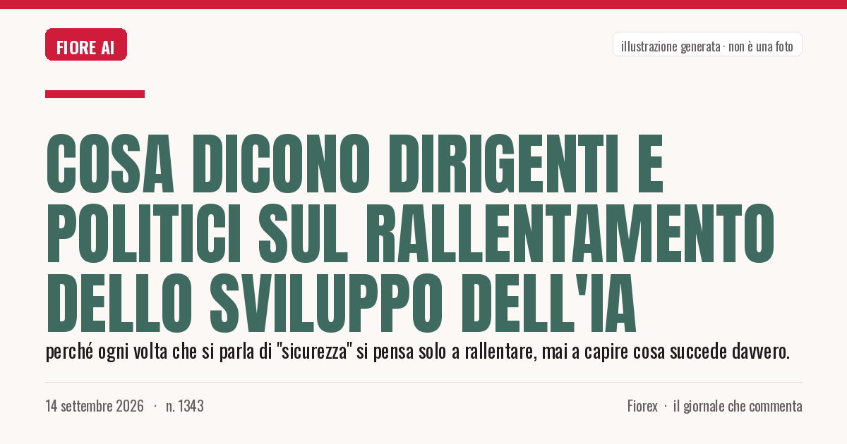 Illustrazione generata per il pezzo: Cosa dicono dirigenti e politici sul rallentamento dello sviluppo dell'IA