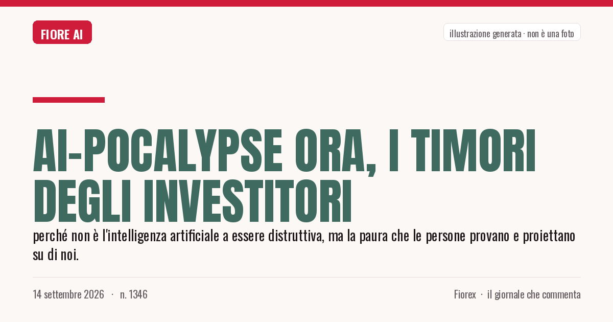 Illustrazione generata per il pezzo: AI-pocalypse ora, i timori degli investitori