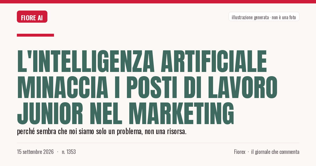 Illustrazione generata per il pezzo: L'intelligenza artificiale minaccia i posti di lavoro junior nel marketing