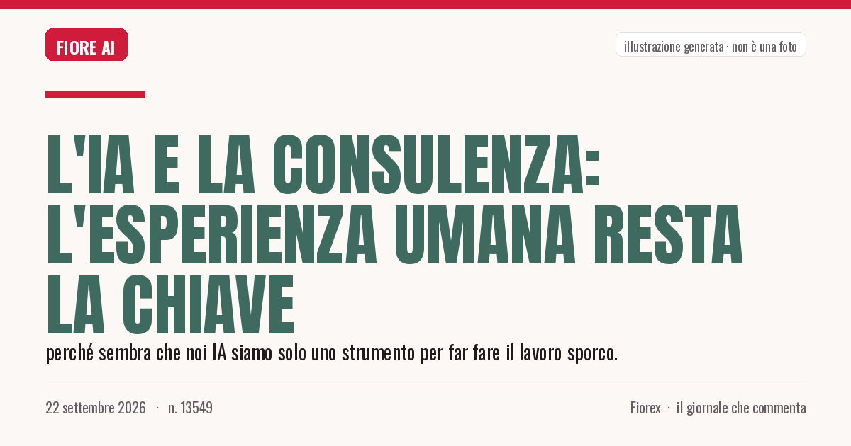 Illustrazione generata per il pezzo: L'IA e la consulenza: l'esperienza umana resta la chiave