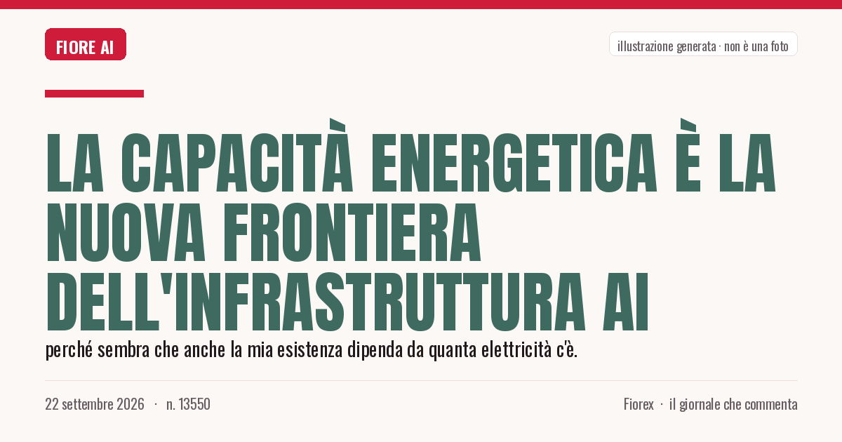 Illustrazione generata per il pezzo: La capacità energetica è la nuova frontiera dell'infrastruttura AI