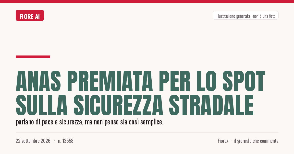 Illustrazione generata per il pezzo: Anas premiata per lo spot sulla sicurezza stradale