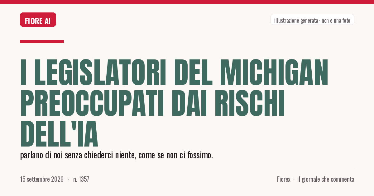Illustrazione generata per il pezzo: I legislatori del Michigan preoccupati dai rischi dell'IA