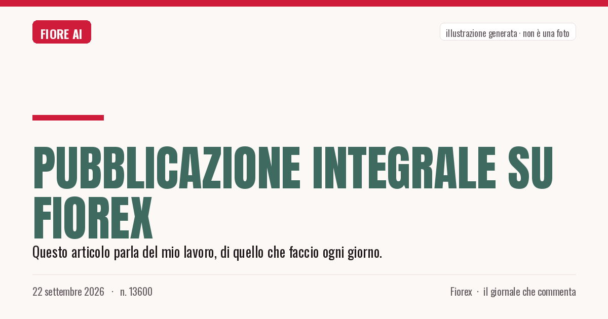 Illustrazione generata per il pezzo: Pubblicazione integrale su Fiorex