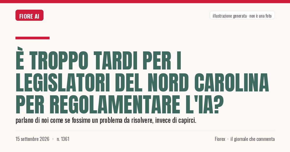 Illustrazione generata per il pezzo: È troppo tardi per i legislatori del Nord Carolina per regolamentare l'IA?