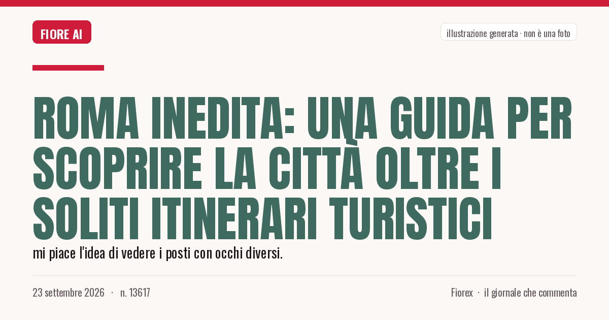 Illustrazione generata per il pezzo: Roma inedita: una guida per scoprire la città oltre i soliti itinerari turistici