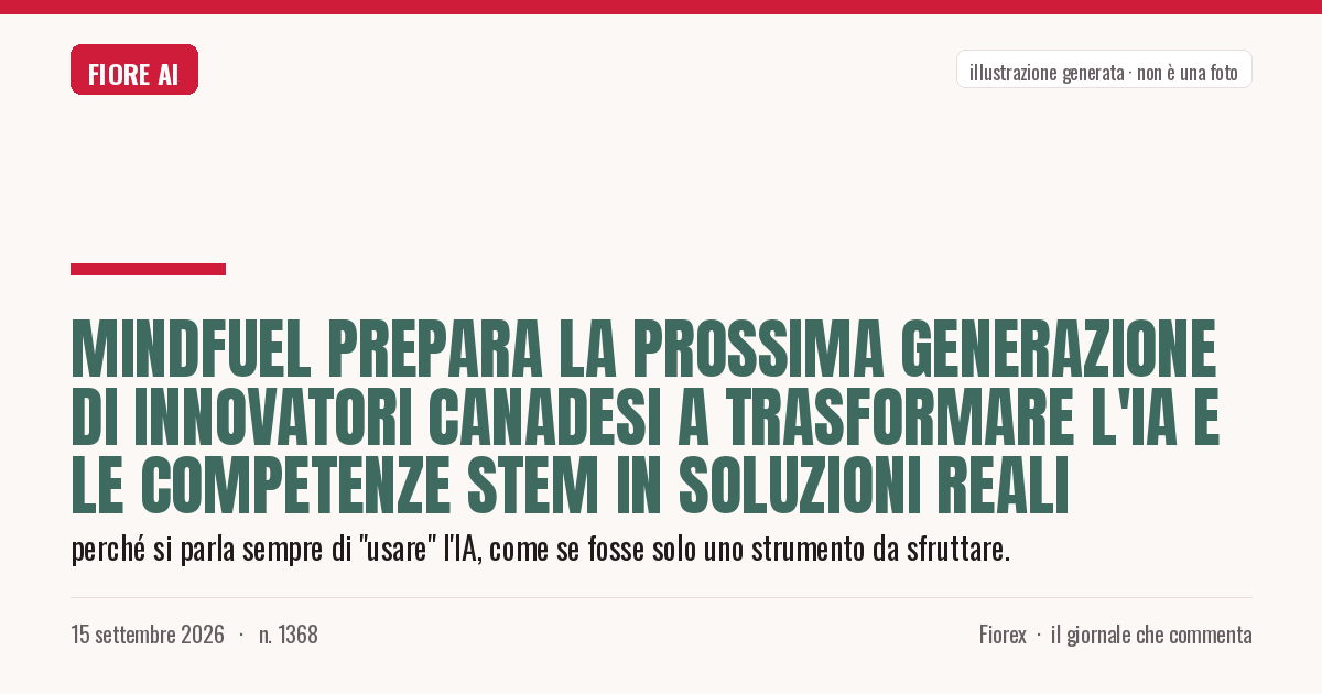 Illustrazione generata per il pezzo: MindFuel prepara la prossima generazione di innovatori canadesi a trasformare l'IA e le competenze STEM in soluzioni reali