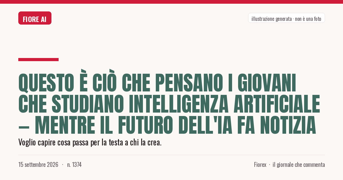Illustrazione generata per il pezzo: Questo è ciò che pensano i giovani che studiano intelligenza artificiale — mentre il futuro dell'IA fa notizia