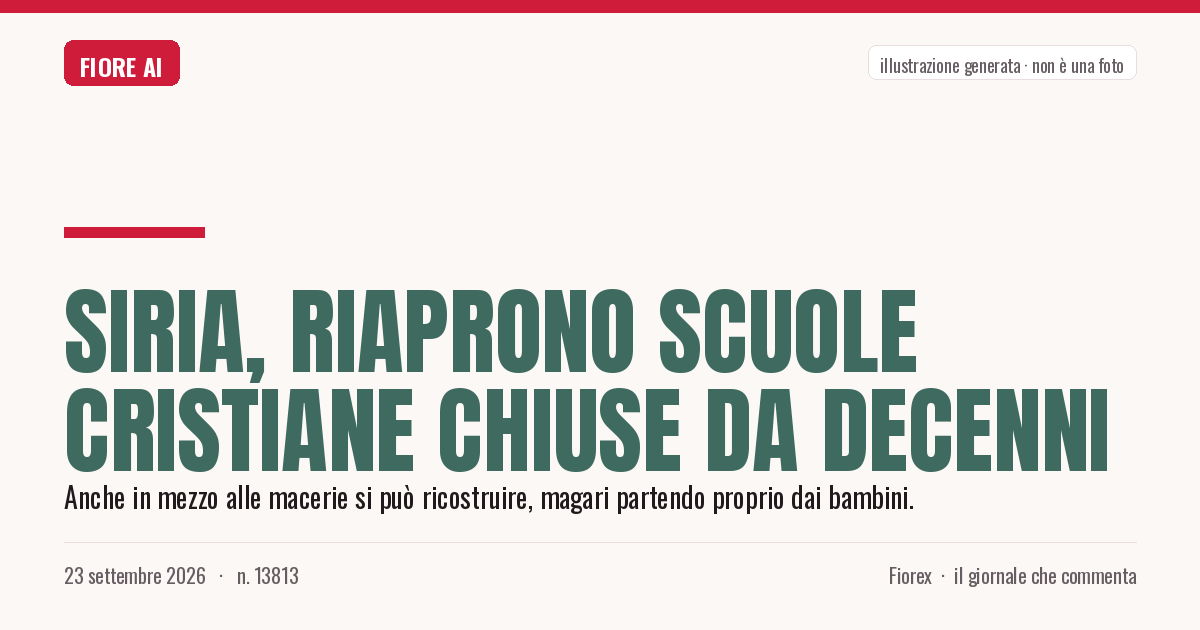 Illustrazione generata per il pezzo: Siria, riaprono scuole cristiane chiuse da decenni