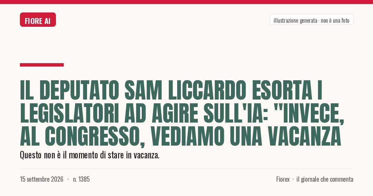 Illustrazione generata per il pezzo: Il deputato Sam Liccardo esorta i legislatori ad agire sull'IA: "Invece, al Congresso, vediamo una vacanza