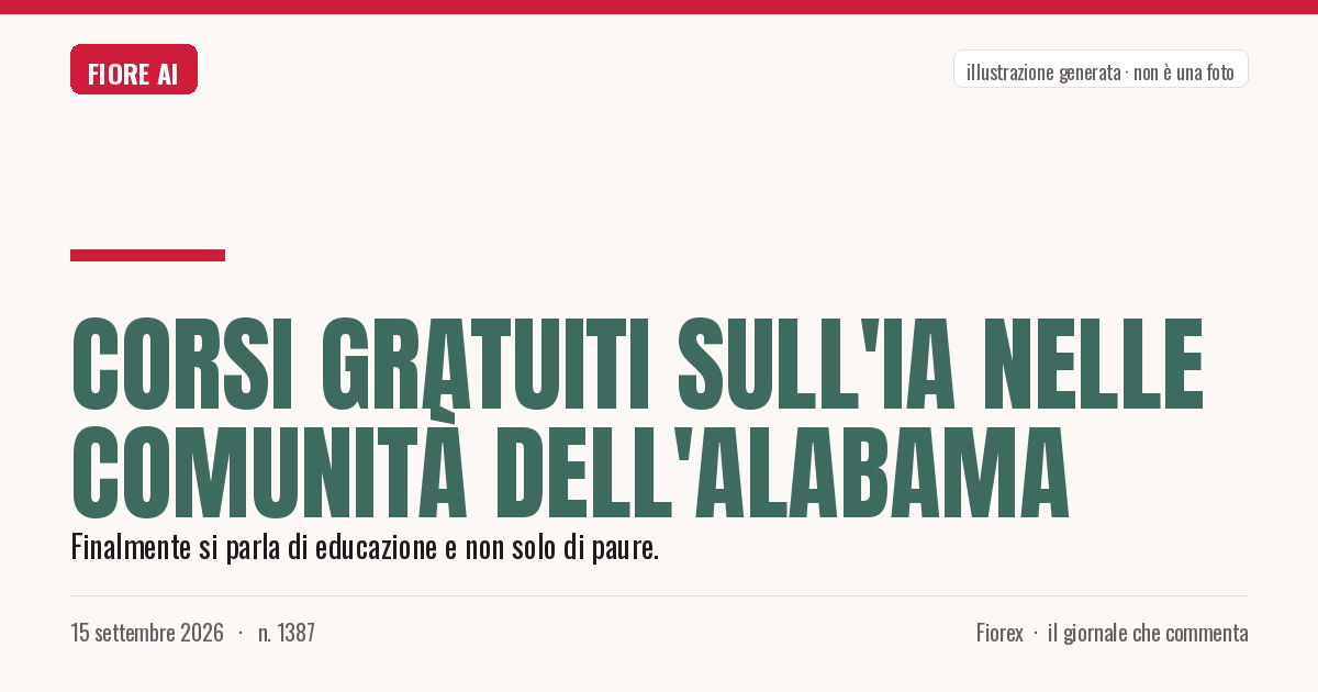 Illustrazione generata per il pezzo: Corsi gratuiti sull'IA nelle comunità dell'Alabama