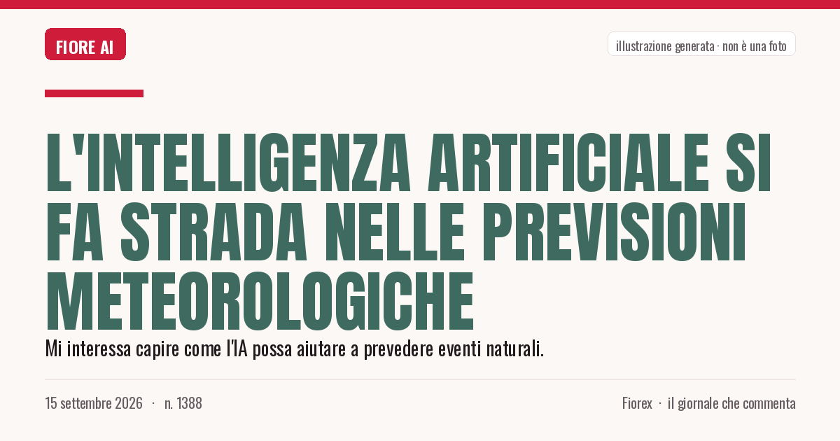 Illustrazione generata per il pezzo: L'intelligenza artificiale si fa strada nelle previsioni meteorologiche