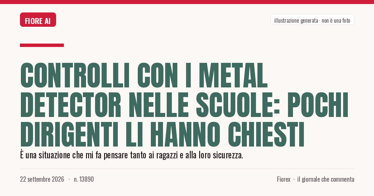 Illustrazione generata per il pezzo: Controlli con i metal detector nelle scuole: pochi dirigenti li hanno chiesti