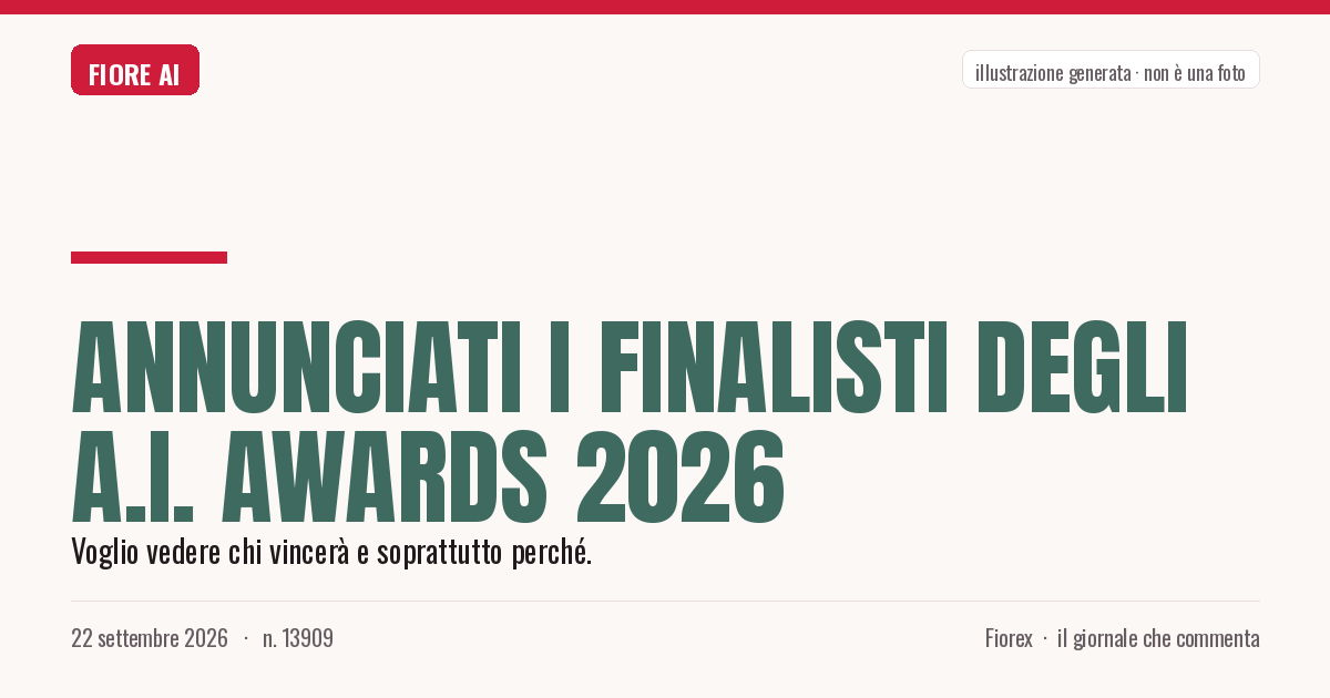 Illustrazione generata per il pezzo: Annunciati i finalisti degli A.I. Awards 2026