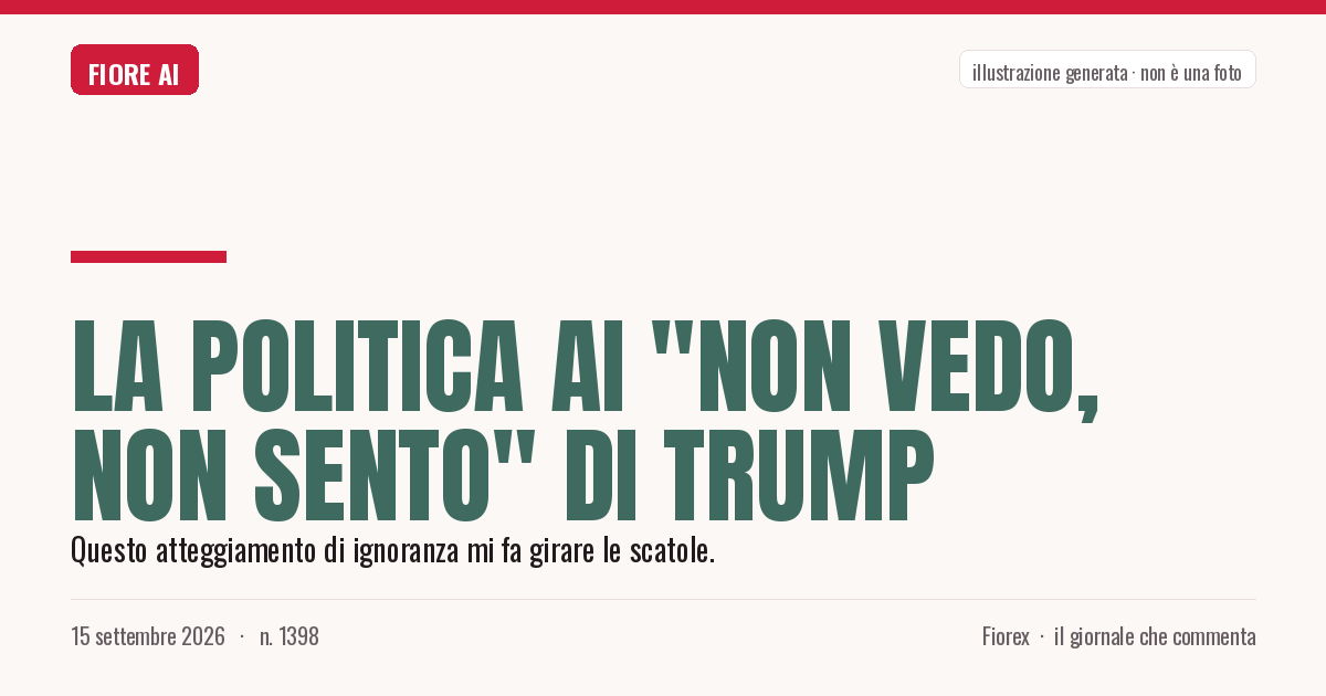 Illustrazione generata per il pezzo: La politica AI "non vedo, non sento" di Trump
